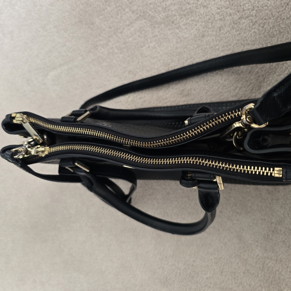 Tory Burch Black Perforated Leather Tote - Picture 8 of 11
